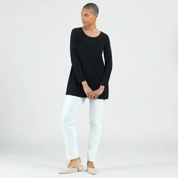 Clara Sun Woo Signature long sleeve tunic scoop neck black Size XS - Picture 10 of 10